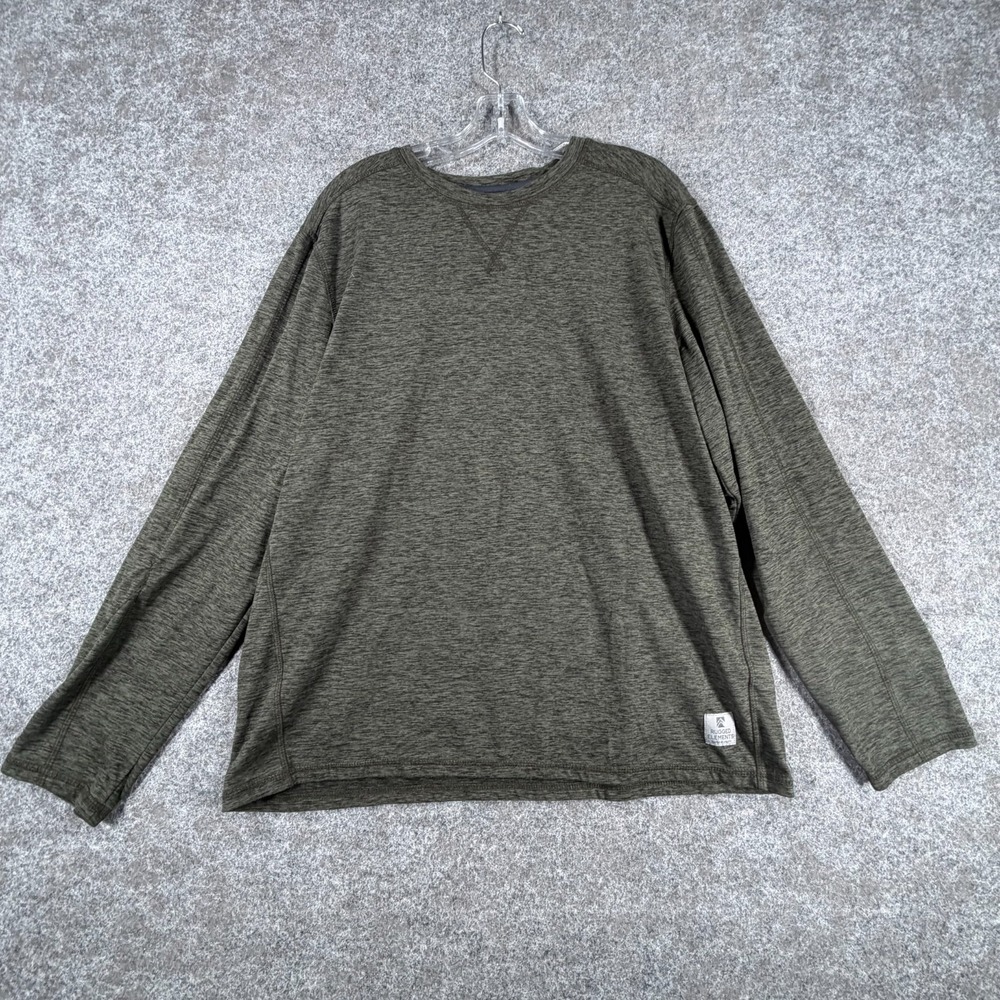 Rugged Elements Durable Utility Shirt Mens XL Green Marled Crew Neck Pullover